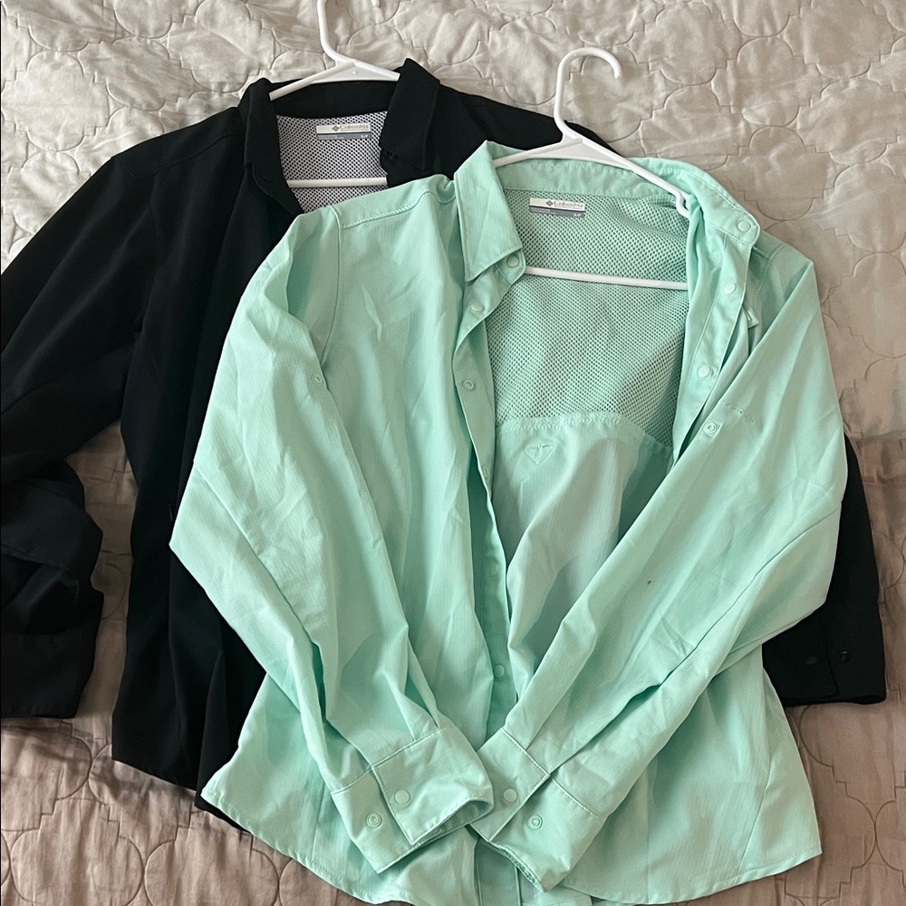Mint and Black Button Down PFG Shirts - Size Small